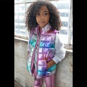 Appaman Kids Girl's Apex Metallic Rainbow Puffy Vest